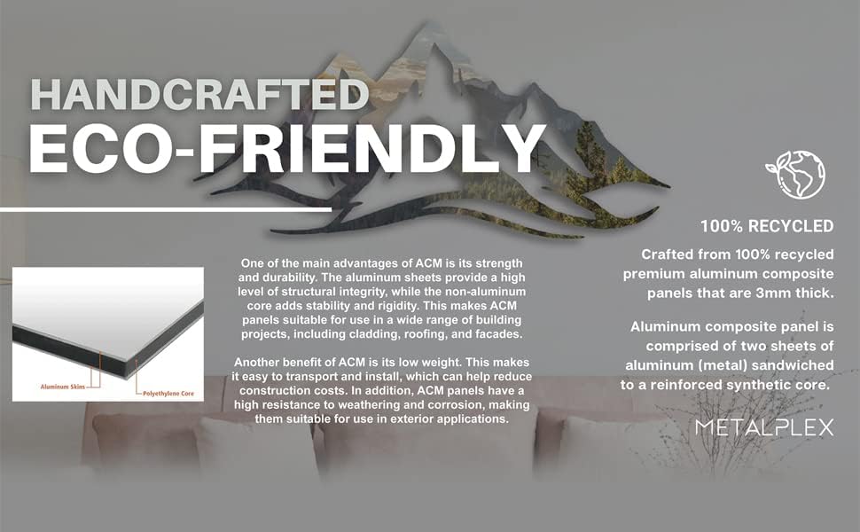 METALPLEX Palm Tree Metal Wall Art - Durable And Rust-free Indoor & Outdoor Aluminum Composite Wall Decor - Home Decor Wall Art For Living Room And Bedroom Decorations - Black (23"x14.7")