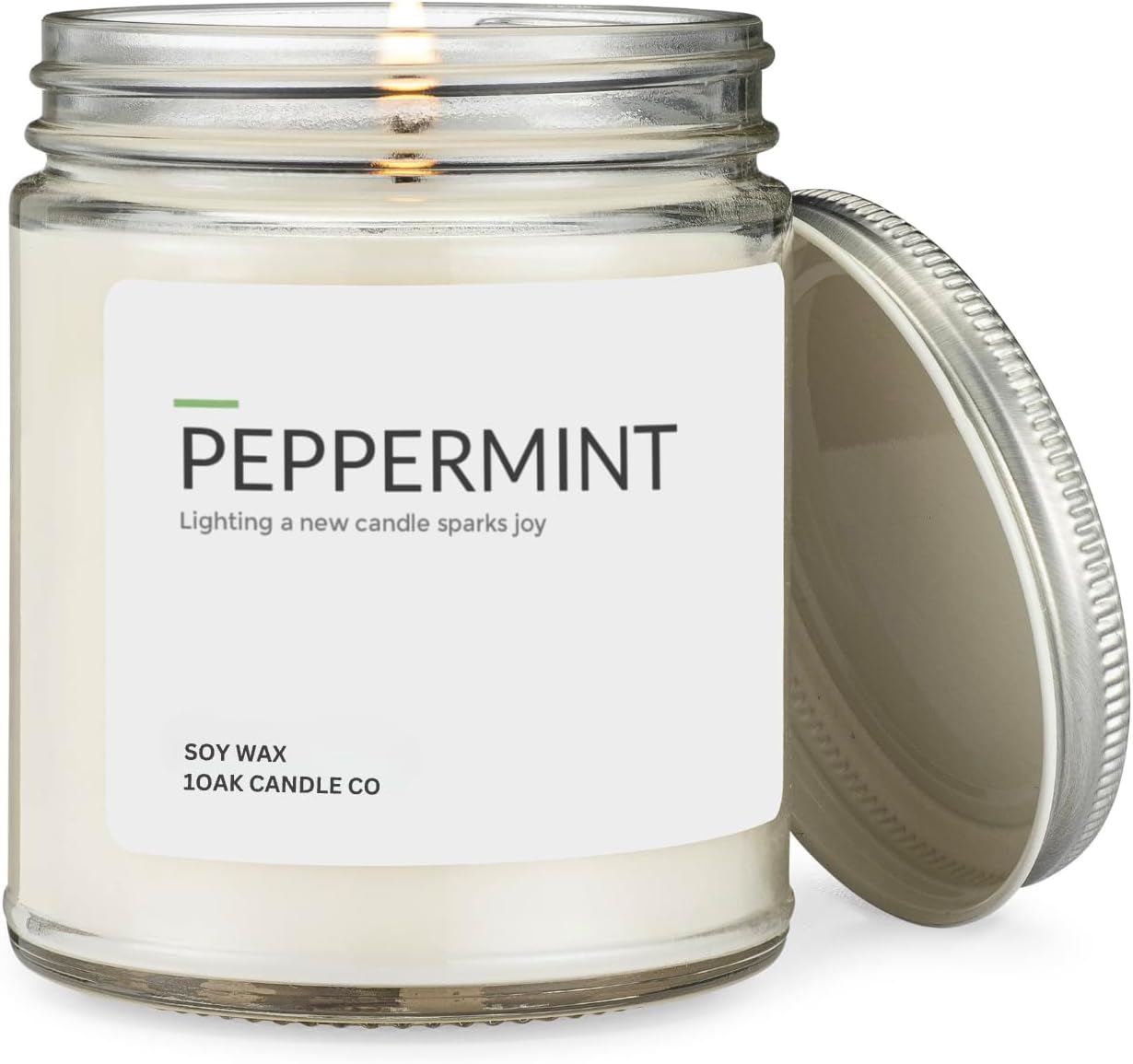 1OAK Soy Wax Scented Candles - Peppermint Candle - Scented Candles for Home (7oz.)