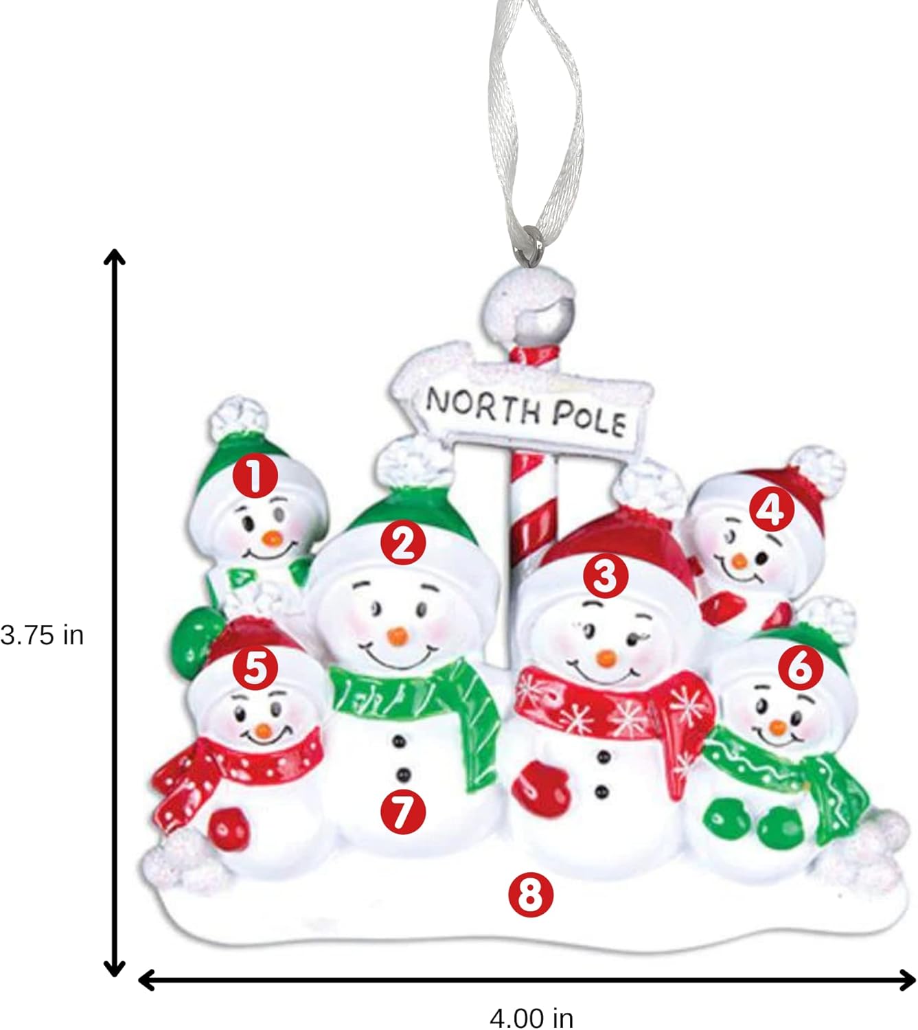2025 Family Christmas Ornament β Personalized Ornament for Families β Custom Snowman Family Ornament β Holiday Tree Decoration Keepsake Gift (Snowman Family of 6)