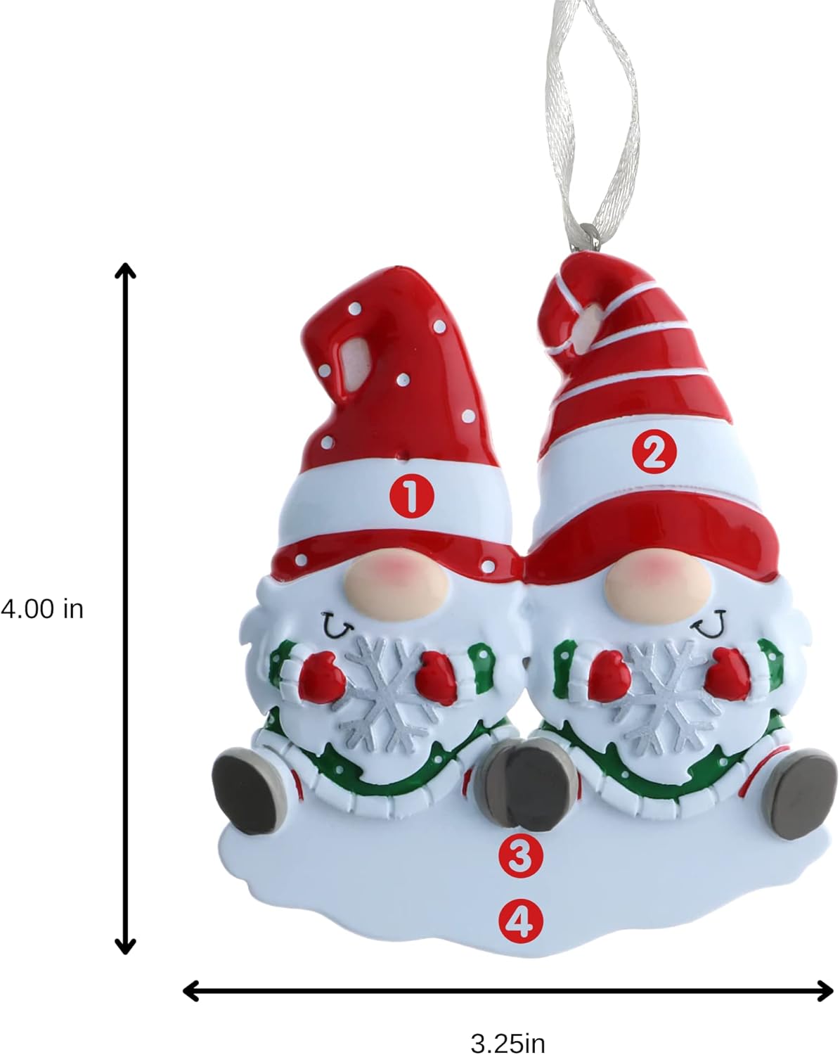 2025 Family Christmas Ornament β Personalized Ornament for Families β Custom Gnome Family Ornament β Holiday Tree Decoration Keepsake Gift (Family of 2)