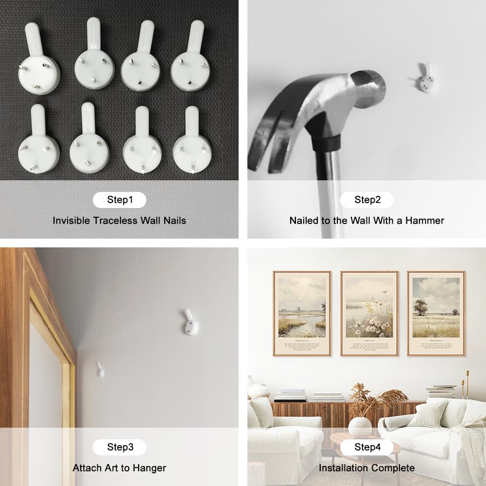 HPINUB Christian Bible Verse Framed Canvas Wall Art Set,Modern Scripture Floral Wall Decor,Vintage Jesus Religious Natural Wildflower Art Print for Living Room,Bedroom,Farmhouse,Prayer Room-24"x36"x3