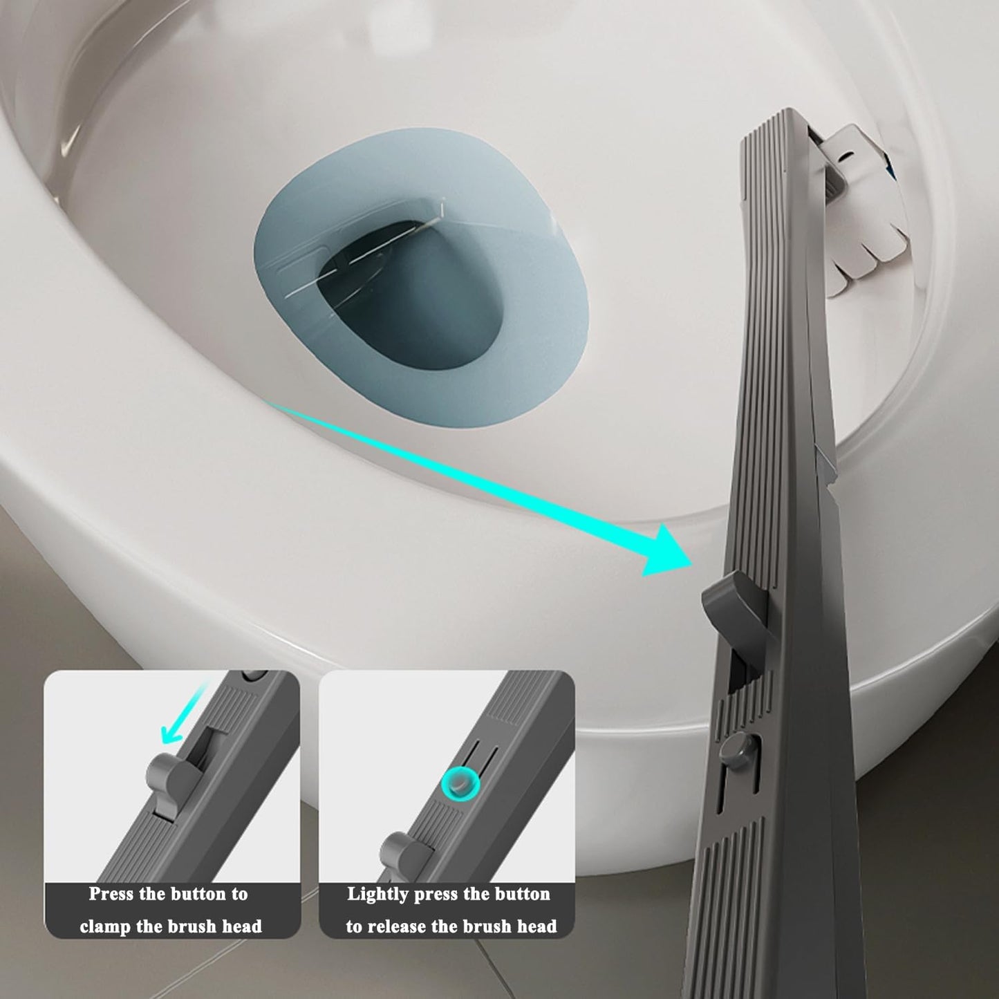 Disposable Toilet Brush with Replaceable Heads, Wall-Mounted Holder, Hygienic Bathroom Cleaning Tool (32 Refills)