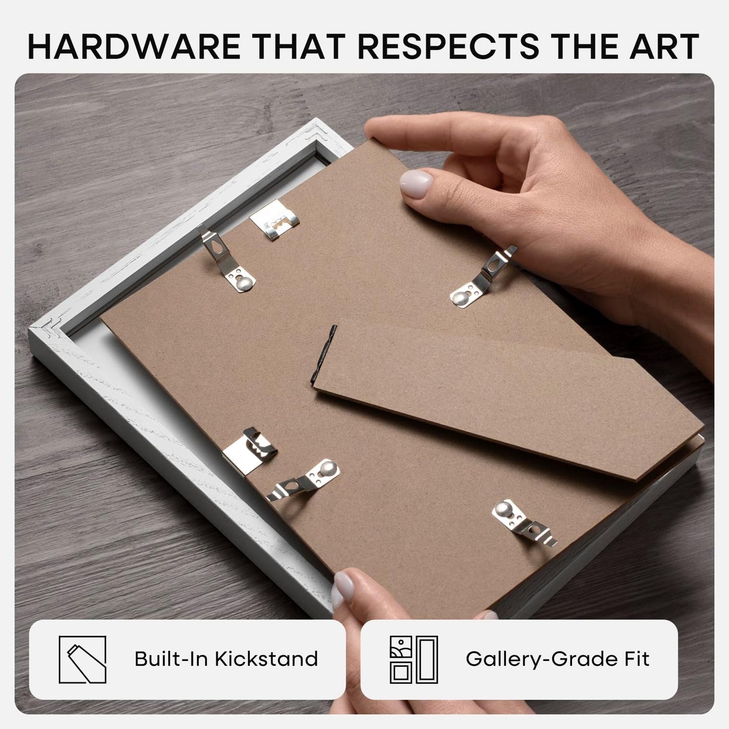 Homeforia 8x10 Picture Frame White, High End Oak 8 x 10 Wooden Frames with Mat 5 by 7 Print, 8x10 Wood Frame Matted to 5x7 inch Photo, 8by10 Wall or Tabletop Frames, Tempered Glass, Wall Kit, Set of 1