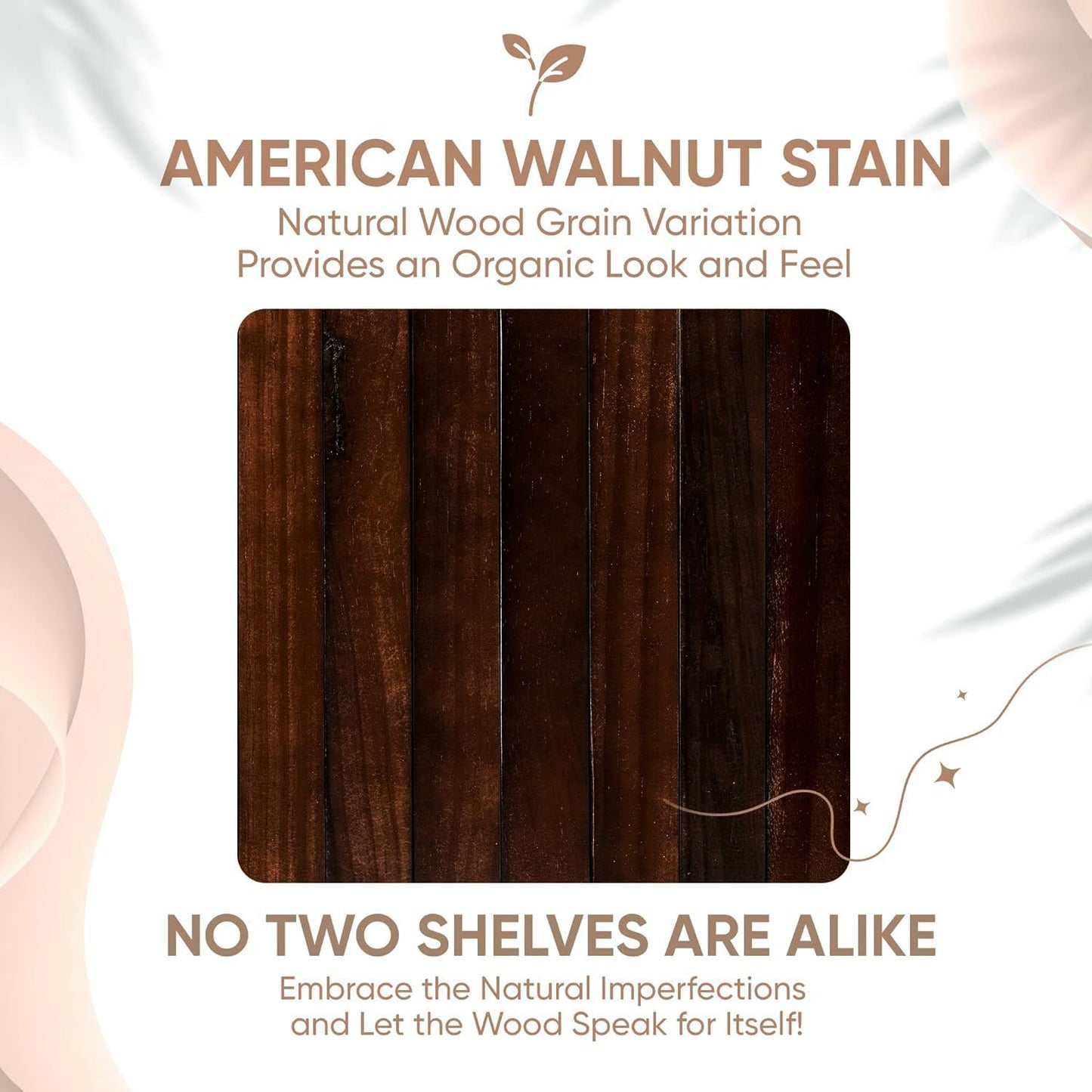 Homeforia 24inch Walnut Floating Shelves for Wall, High End Solid Real Wood 24in Floating Shelf for Bathroom, Dark Brown 24 inch Long Floating Shelves, Heavy Duty Bracket, 24 X 6.5 X 1.75 in, Set of 4