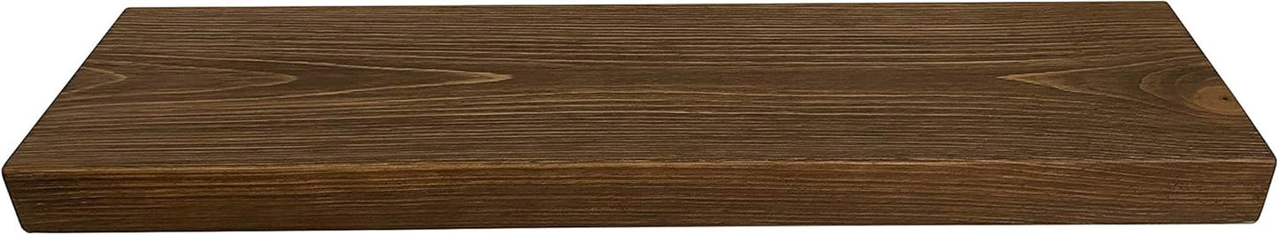 joelsantiques 24 Inch Wooden Floating Shelves for Wall - 24x8x2 in - Made of Natural Wood - Heavy Duty Rustic Wall Shelves for Bedroom - Perfect for Living Room, Kitchen - Medium Brown