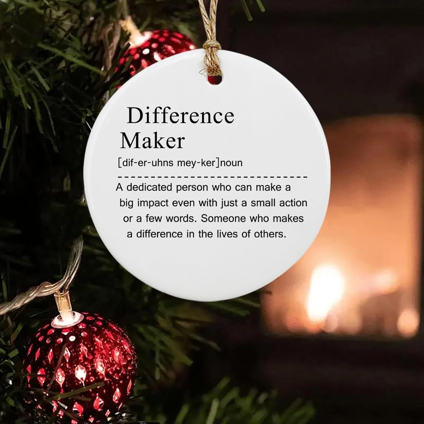 Ceramic Hanging Ornament - Difference Maker Gift, Difference Maker, Mentor Appreciation Gift, Leader Gift, Gift for Teacher, Thank You Gift, Leaving Gift