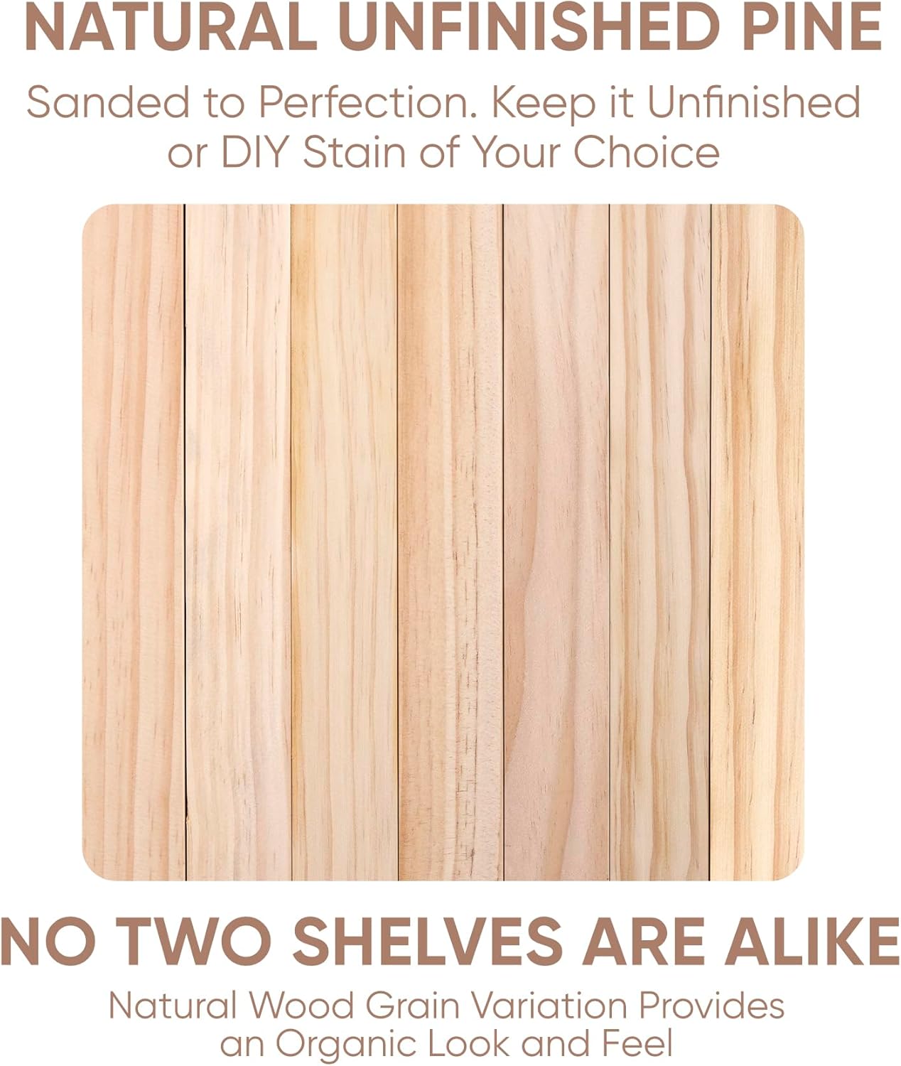 Homeforia 60 inch Wood Floating Shelf, High End Solid Natural Long Wood Shelf for Wall 60 inches, Unfinished Wooden 60inch Large Floating Shelves, Heavy Duty Bracket, 60 X 6.5 X 1.75 in, Set of 2