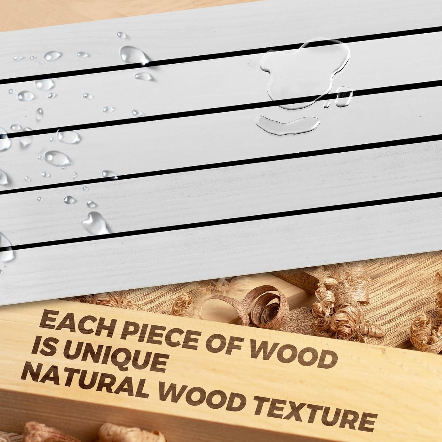 24"x6.8"x1.6" Slanted Floating Wall Shelves 2-Pack - Rustic White Finish, Heavy-Duty Solid Wood Design with Hidden Brackets - Perfect for Living Room, Kitchen, Bathroom, or Office