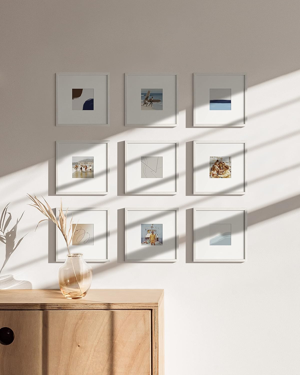 HAUS AND HUES White Square Frames Set of 9-8x8
