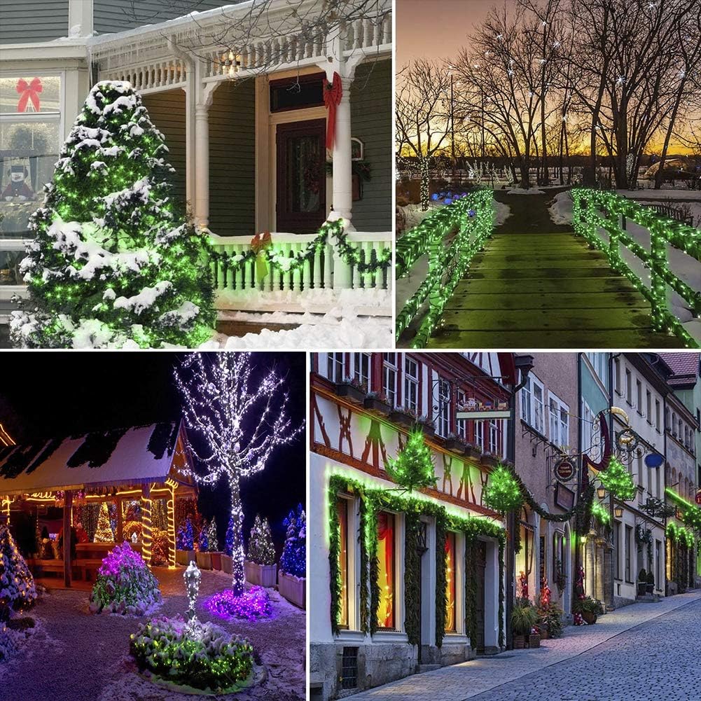 33FT 100 LEDs String Lights Waterproof Fairy Lights 8 Modes with Memory 30V UL Certified Power Supply for Home, Garden, Wedding, Party, Christmas Decoration Indoor Outdoor (Green)