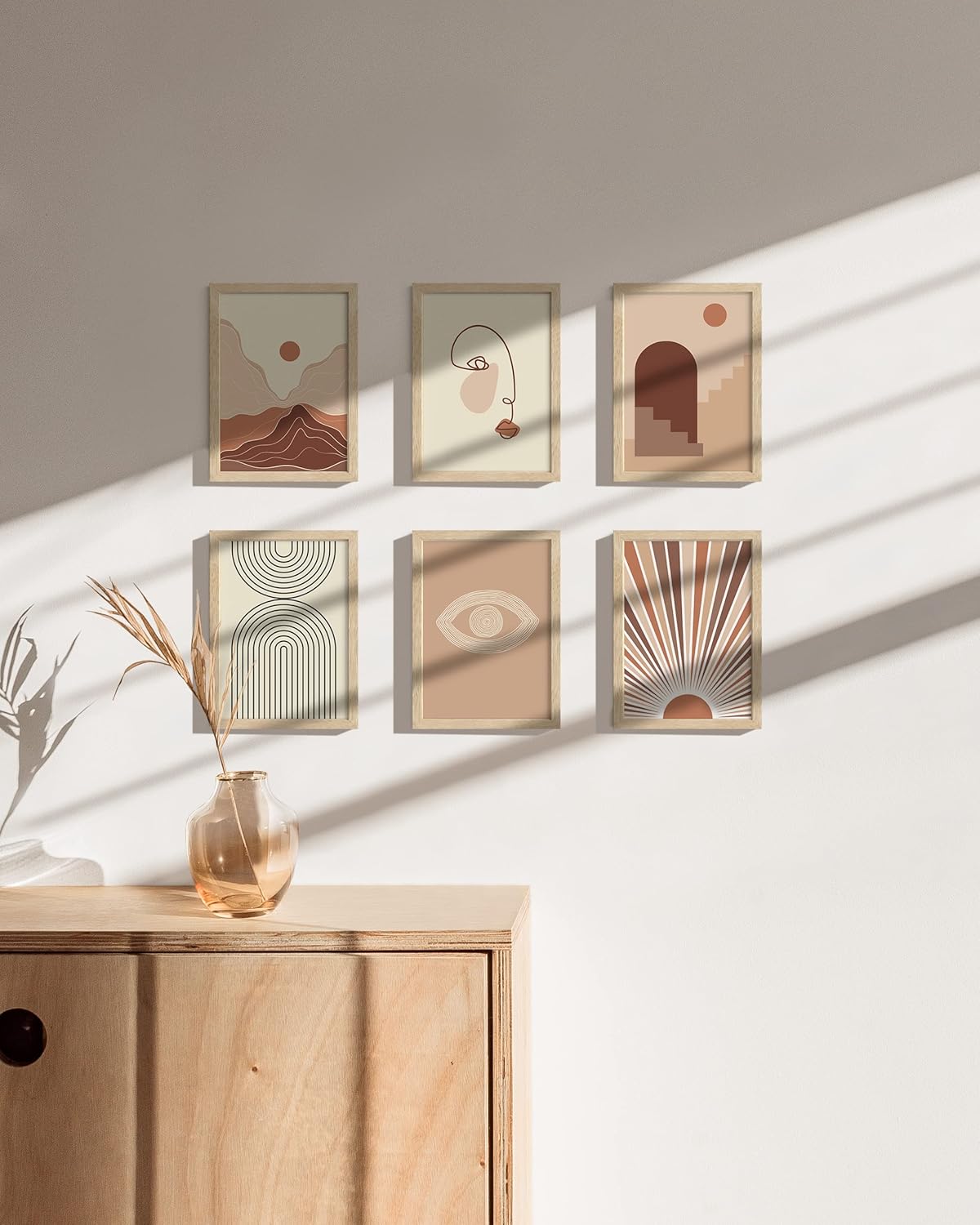 Haus and Hues 5x7 Natural Oak Wood Photo Frame Set of 25 - Mini Picture Frames Bulk Gallery Set - Premium Bulk Picture Frames 5x7 for Stylish Photo Gallery Wall Frame Set - Ideal for Home & Office