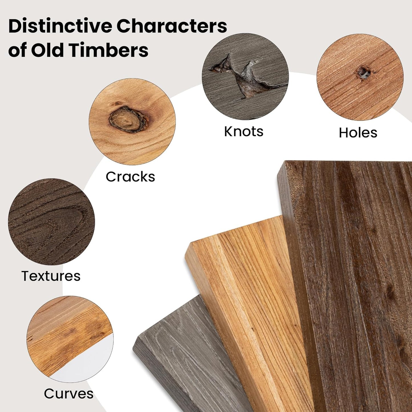 Floating Shelves for Wall, 55"x9.3" Rustic Solid Live-Edge Elm Wood Wall Shelves, Heavy-Duty Floating Shelves with Invisible Brackets for Living Room, Bedroom, and Kitchen, Natural Finish