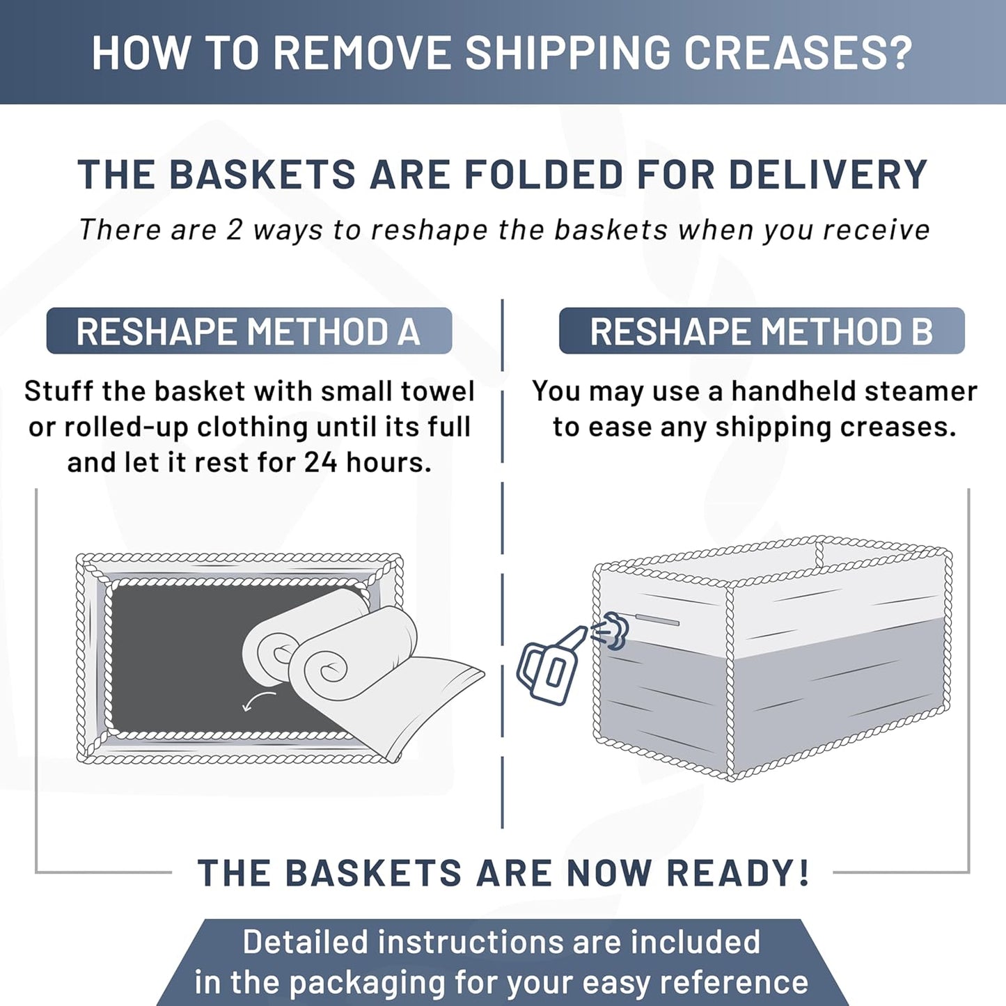 NaturalCozy 11.8"x8"x4.5” Rectangle Storage Baskets for Shelves 3 Pack | Cotton Rope Woven Small Baskets for Organizing | Small Storage Bins for Nursery, Bathroom, Closet, Shelf, Decorative, Gift