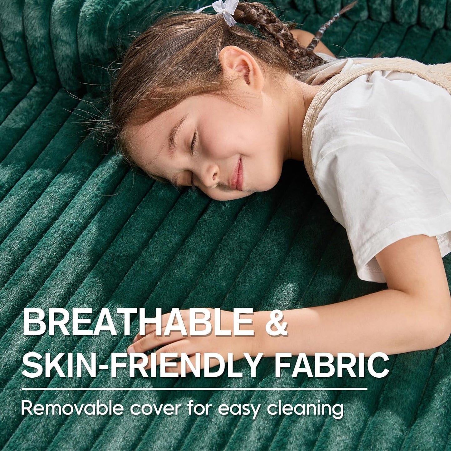 Hobestluk Modular Sectional Sofa Couches 108" L-Shape Couch 3 Seat Modular Sofa Memory Foam Sectional Couches for Living Room, Boneless Couch with Oversized Chaise (Green, Left Facing)