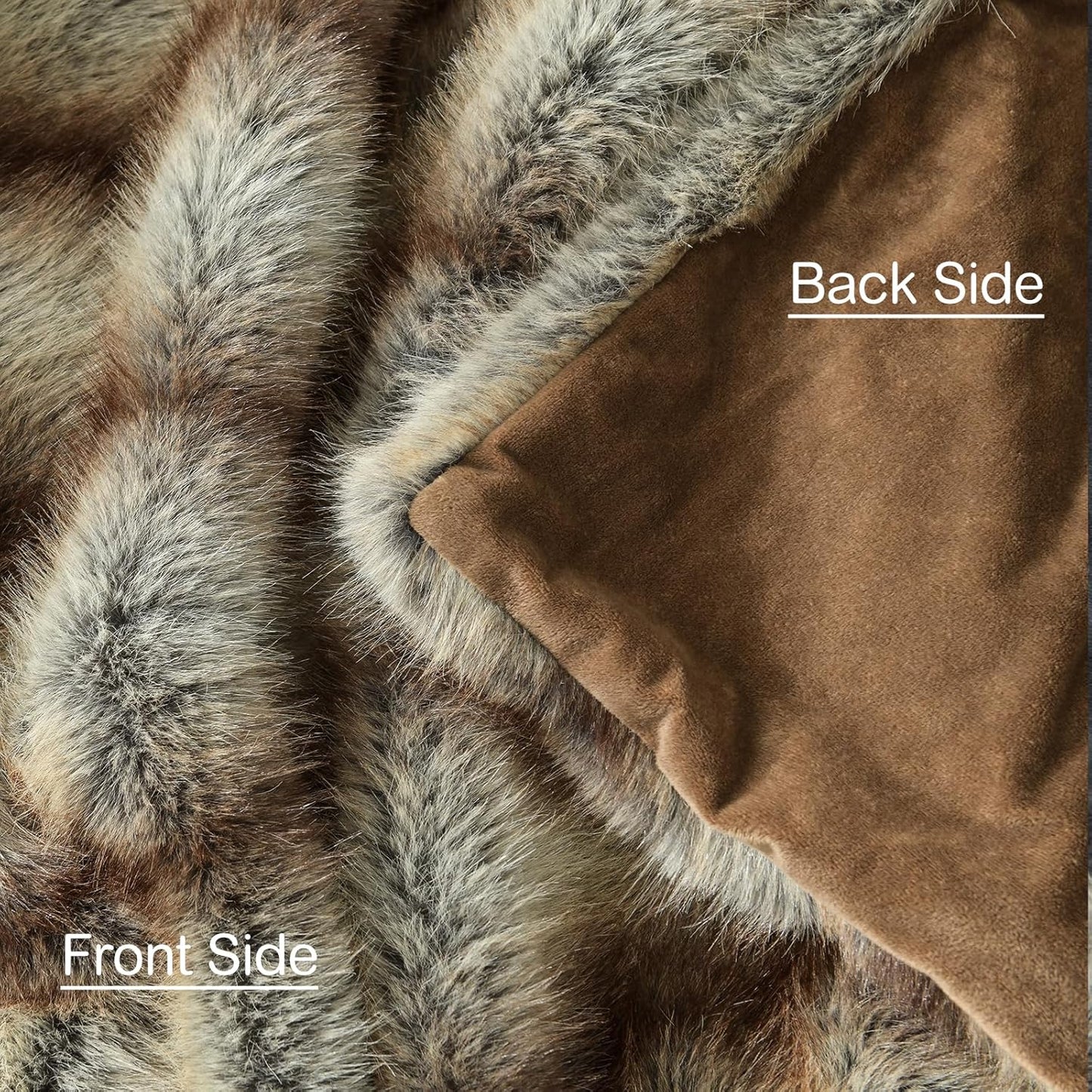 HORIMOTE HOME Luxury Plush Blanket, Soft & Cozy Fur Throw Blanket for Couch, Bed and Sofa, Fluffy Faux Fur Throw, with Shed-Free Design, 60x80 Inches Decorative Blankets, Brown Taupe Stripes