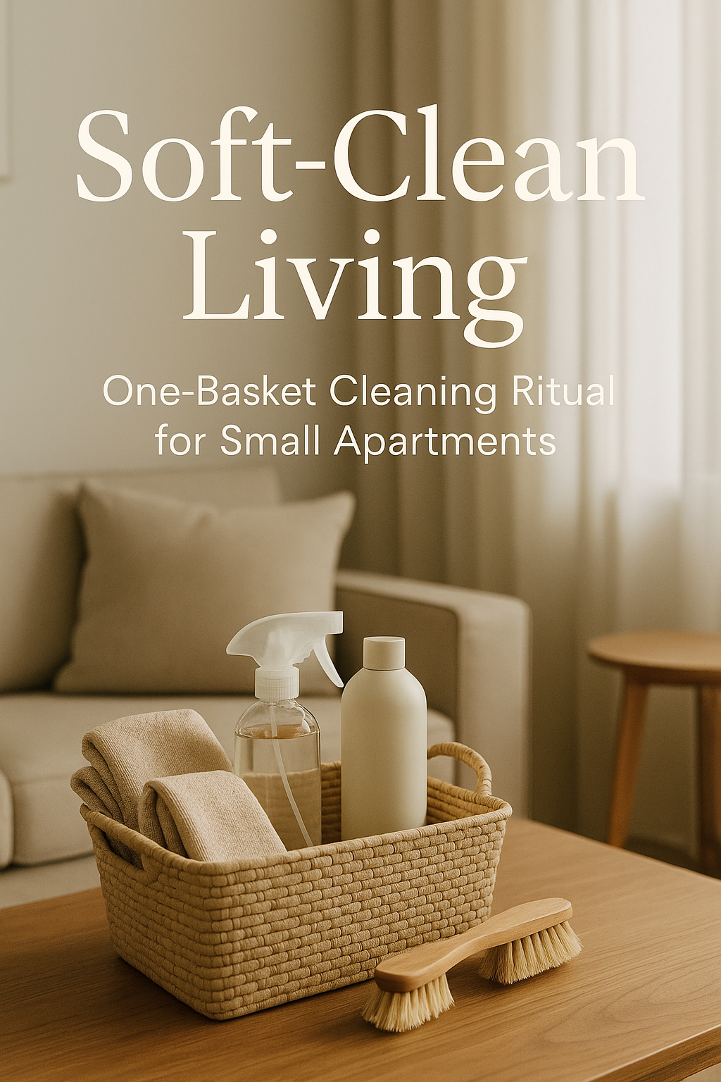 “Soft-Clean Living: A One-Basket Cleaning Ritual for Small U.S. Apartments That Makes Your Home Feel Calm, Not Cluttered”