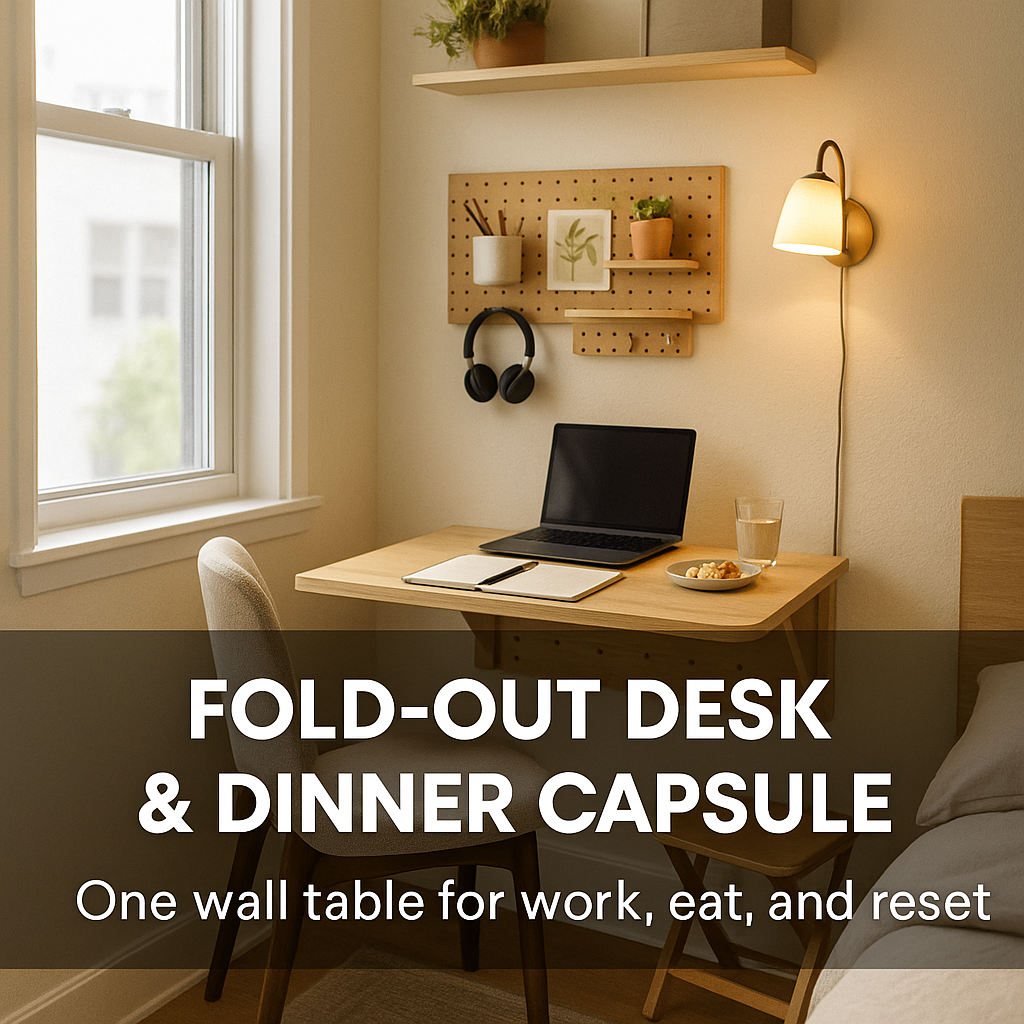 Fold-Out Desk & Dinner Capsule: One Wall Table for Work, Eat, and Reset in a Solo Studio