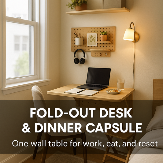 Fold-Out Desk & Dinner Capsule: One Wall Table for Work, Eat, and Reset in a Solo Studio