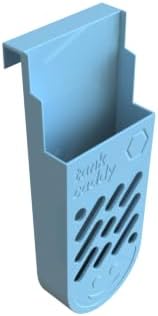 The Tank Caddy is a carrier that hangs inside your toilet tank, while trapping the soot that remains as blue and bleach tablets dissolve.