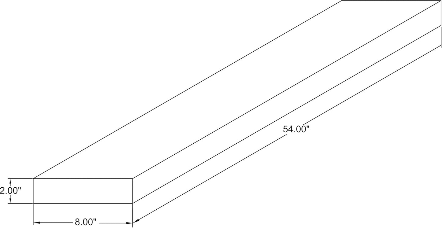 Joel's Antiques - 54 Inch Wooden Floating Shelves for Wall - 54x8x2 in - Made of Natural Wood - Long Heavy Duty Rustic Wall Shelves for Bedroom - Perfect for Living Room, Kitchen - Grey