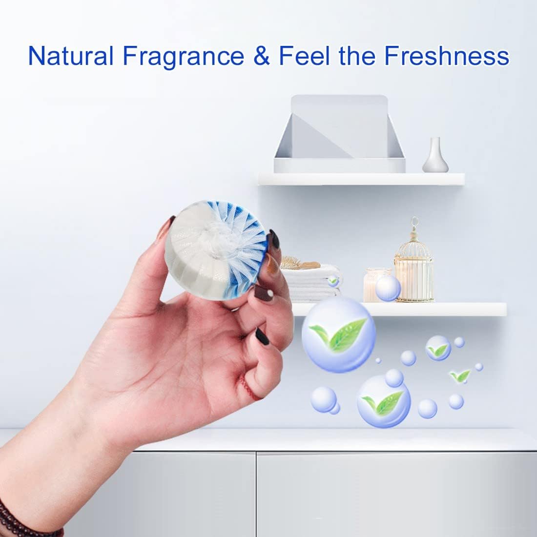 KIISIISO Commercial Household Bathroom Cleaners, 28 Pack Toilet Bowl Cleaner Tablets, Automatic Toilet Tank Cleaners, Multipurpose Janitorial Deodorizers(Blue and White)