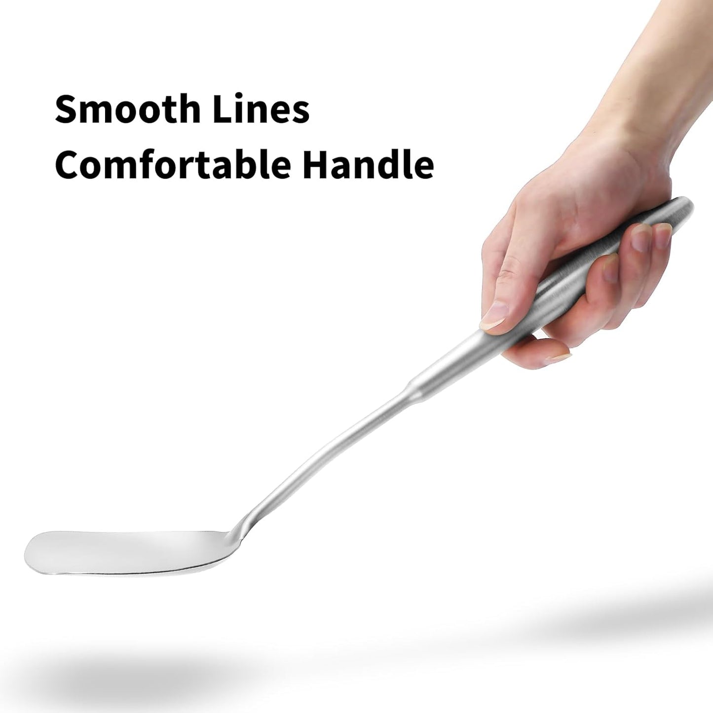 14-15" Wok Spatula and Ladle,2 PCS Wok Tools Set,304 Stainlss Steel Cooking Utensils,Matte Wok Accessories,Solid Wok Utensils