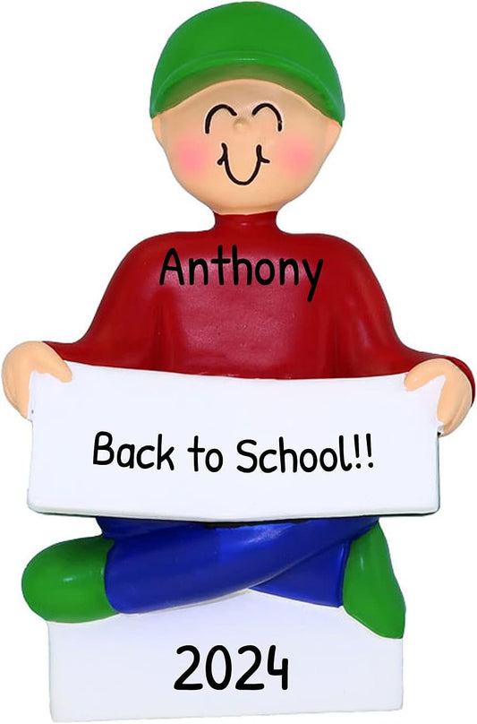 Personalized Child Christmas Tree Ornament - Toddler Pajamas Sleep Time Story Book Reader PJs Lover Kid - Free Customization