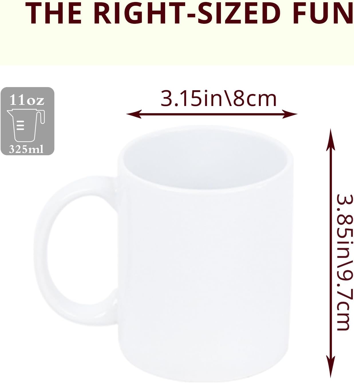 11oz Sublimation Coffee Mug Packed in White Box (24, White)