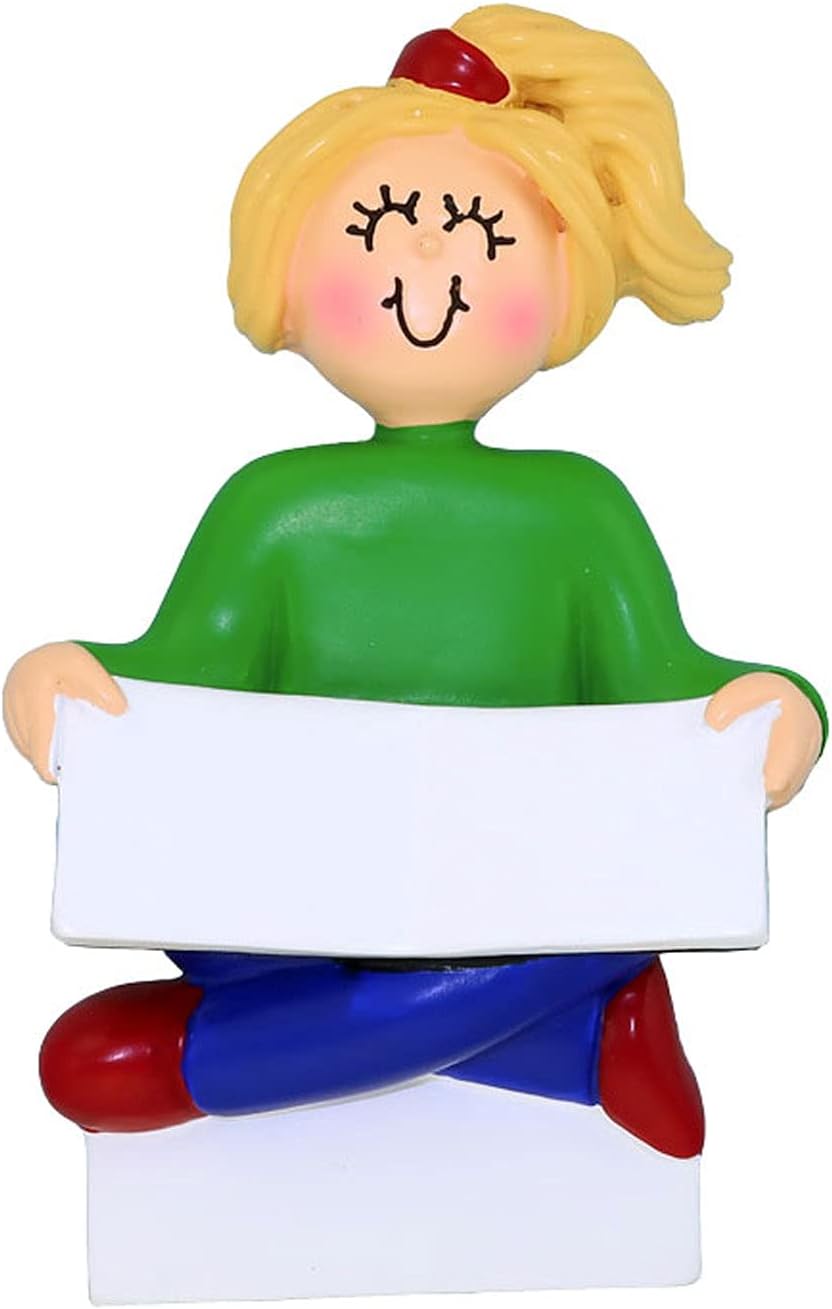 Personalized Child Christmas Tree Ornament - Toddler Pajamas Sleep Time Story Book Reader PJs Lover Kid - Free Customization