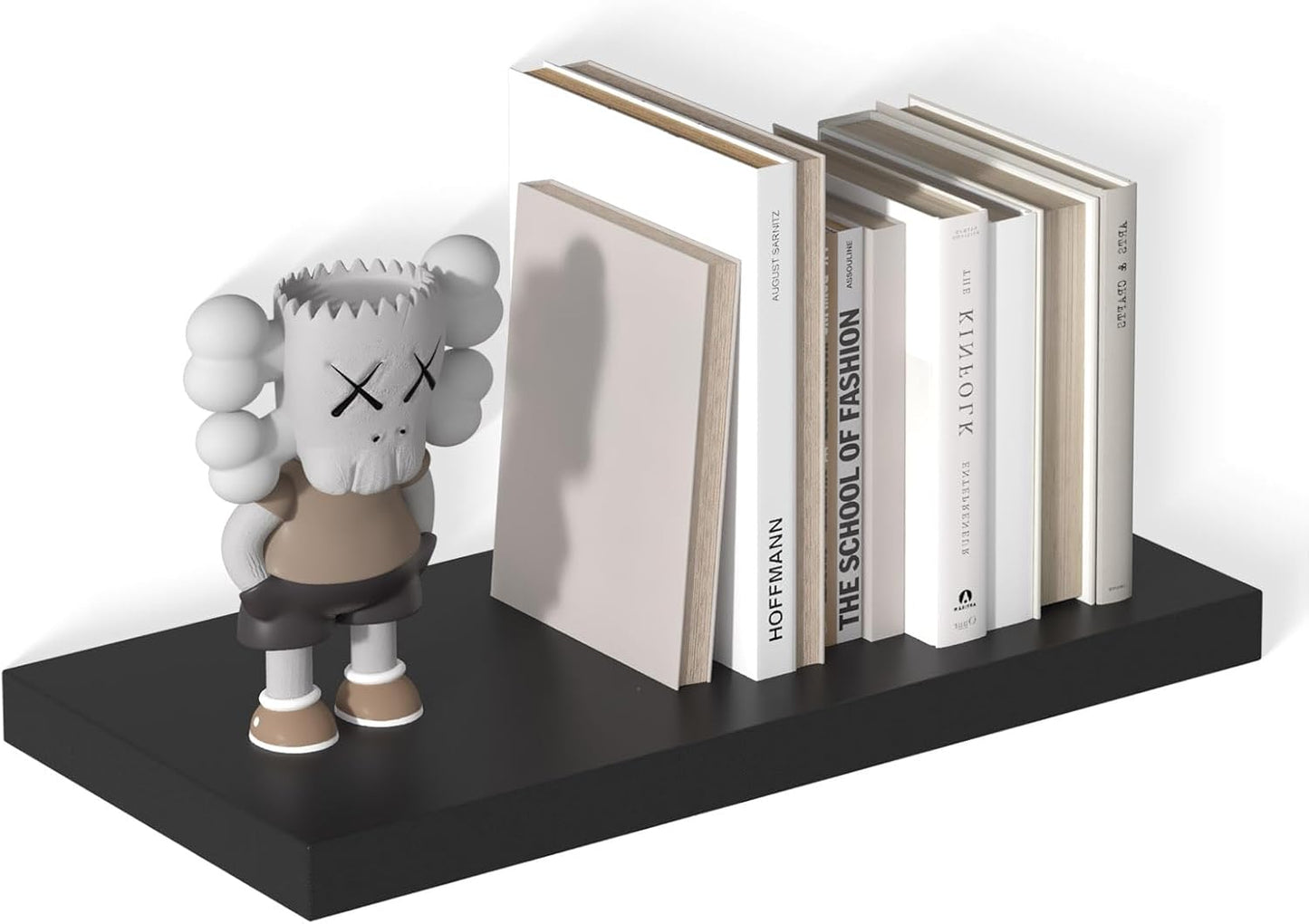 12 Inch Deep Floating Shelves for Wall 1 Pack Floating Shelves Large Storage Space Wall Mount Shelf for Living Room Kitchen Bathroom 24" W x 12" D x 1.2" H Black