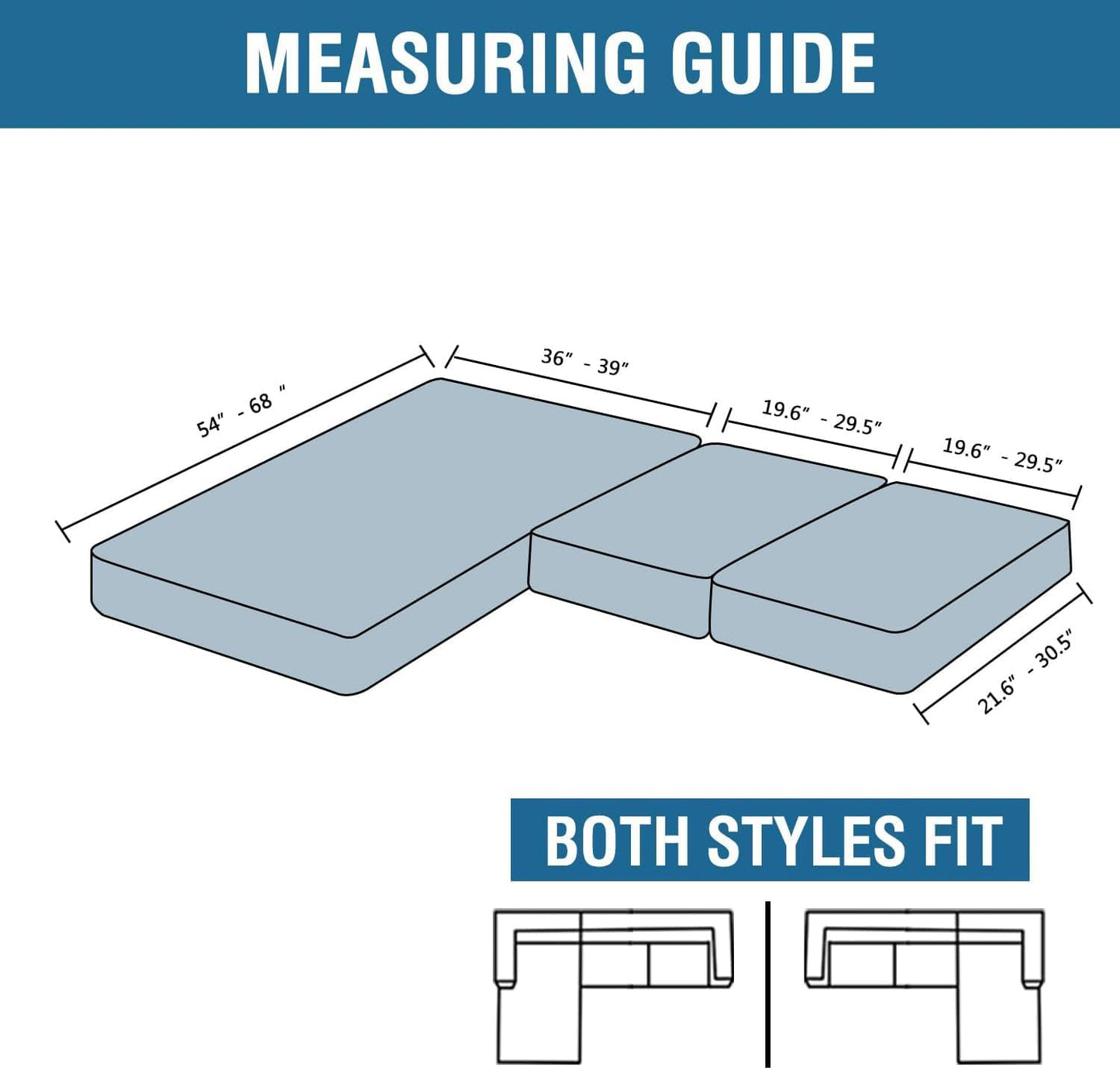 H.VERSAILTEX Velvet Stretch Sectional Couch Covers 3 Pieces Sofa Seat Cushion Covers L Shape Separate Cushion Couch Chaise Cover for Both Left/Right Couch (Large Sofa 2 Seater + 1 Chaise, Black)