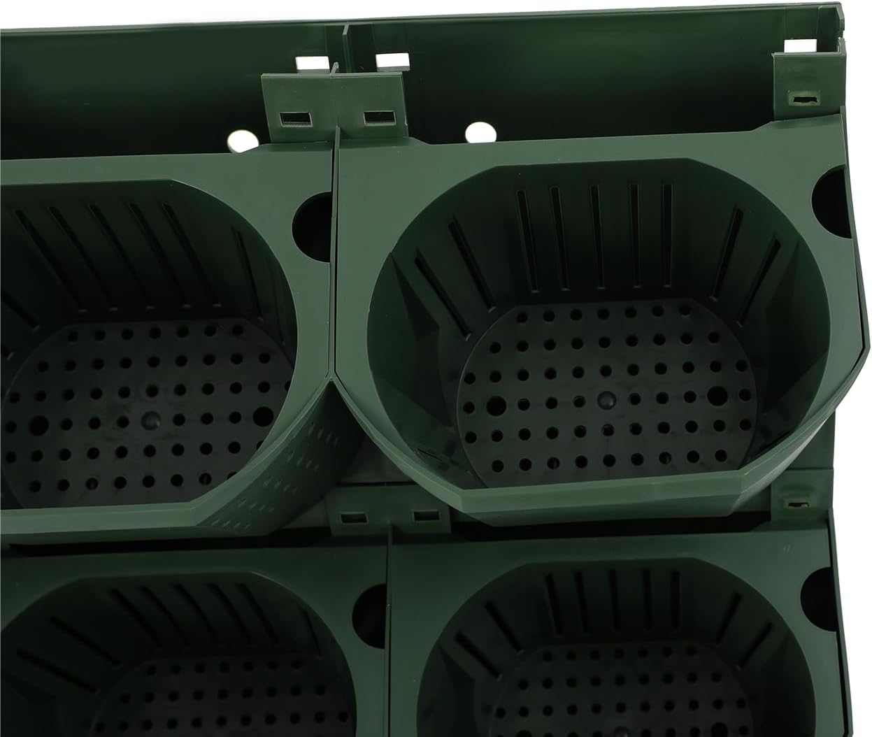 12Pieces 3-Pot Wall Planter Vertical Garden Plant Walls Wall Mounted Vertical Planter with Water-Storage Layer Stackable Wall-Mounted Flower Pot for Gardens, Balconies 180.78lbs Total Capacity (Green)