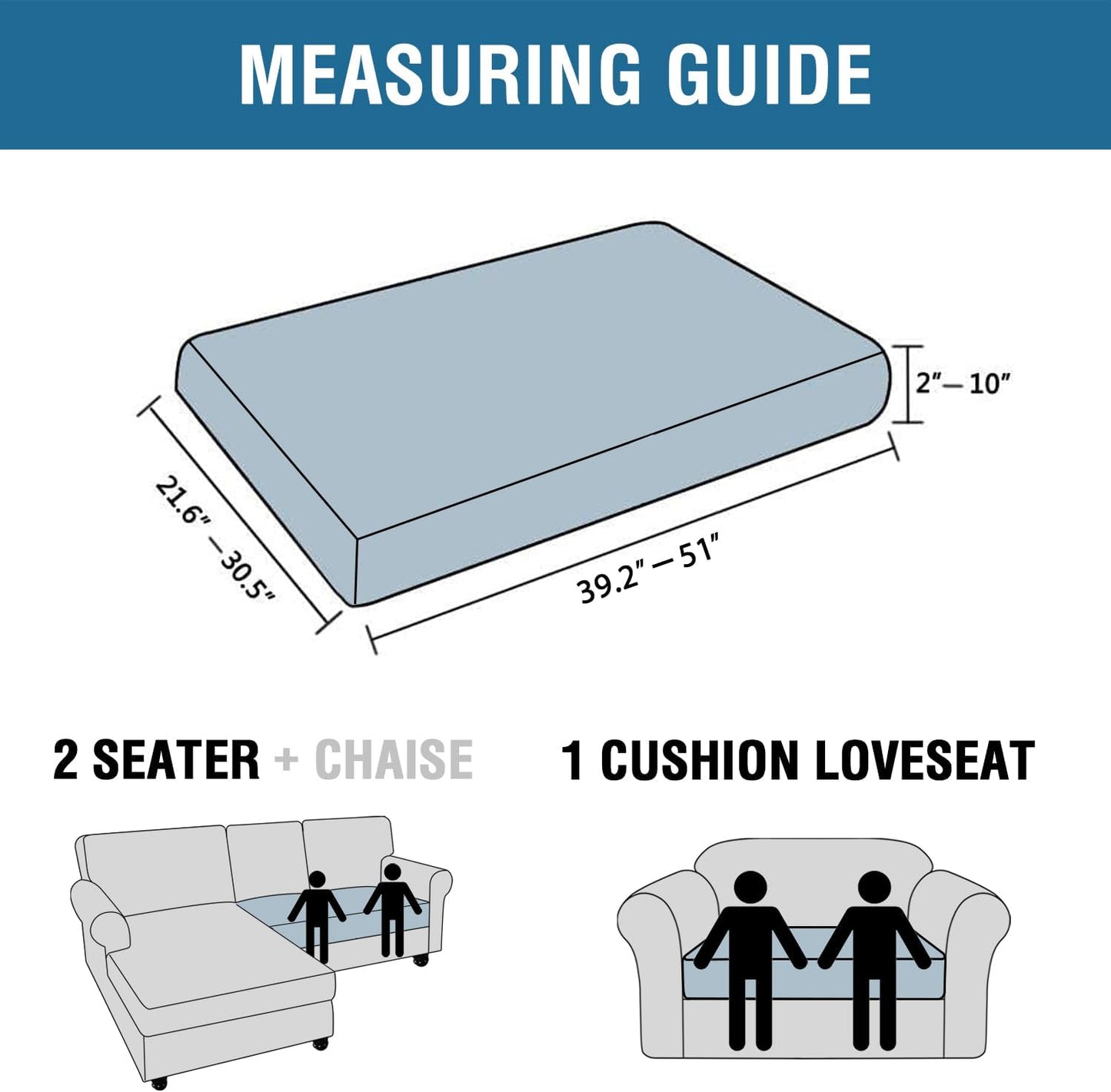 H.VERSAILTEX Velvet Stretch Individual Couch Cushion Cover Plush Slipcover for Loveseat Sofa Furniture Protector Seat Cover (1 Piece Loveseat Cushion Cover, Taupe)