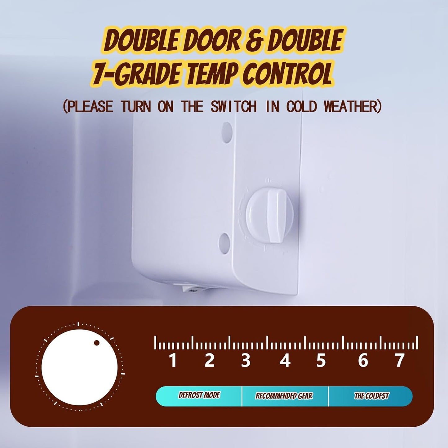 2.4 Cu.ft Mini Fridge with Freezer Compact Fridge Refrigerator Dual Door Small Fridge Senven Temp Gear Removable Shelves Dark Grey