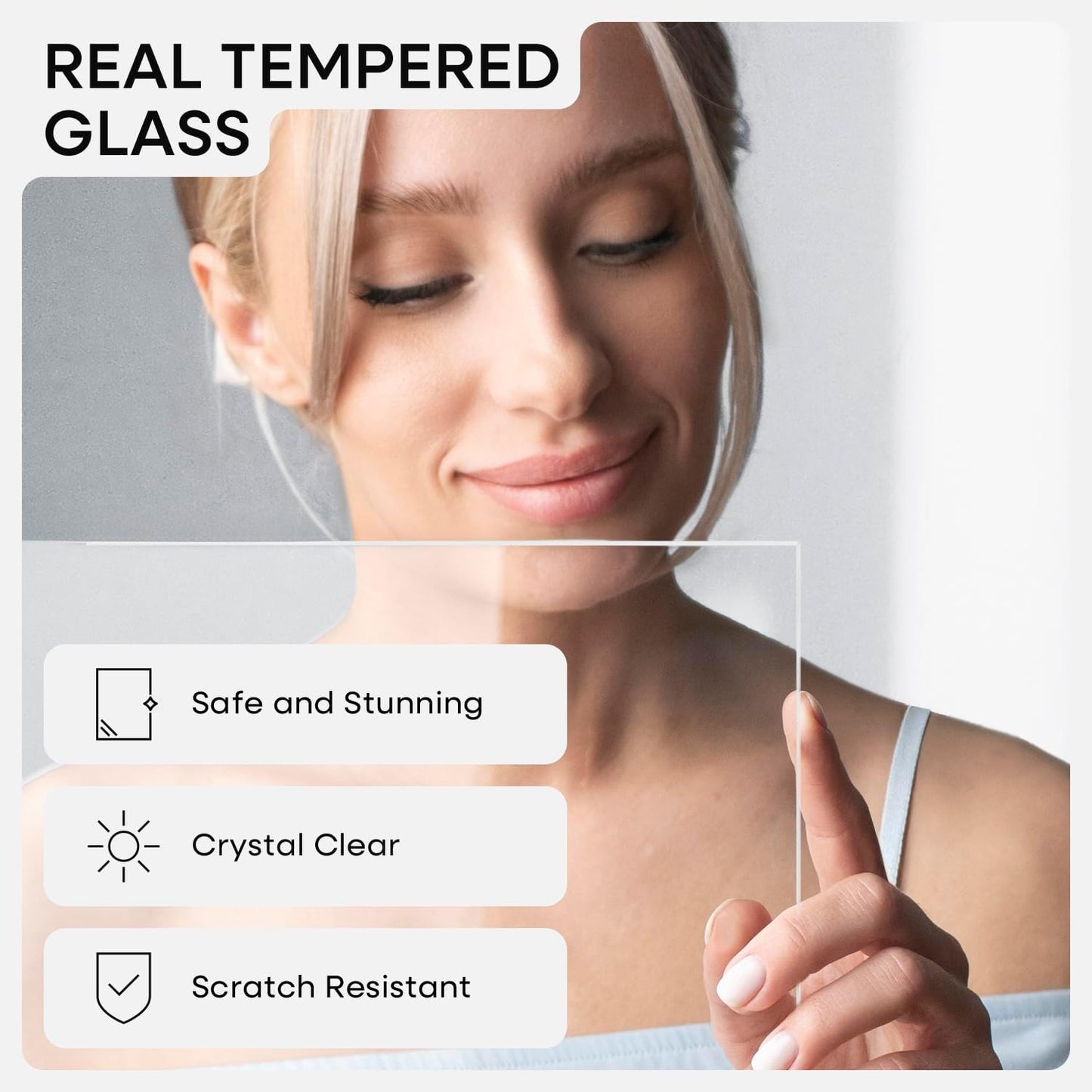 Homeforia 6x8 Picture Frame White, High End Oak 8x6 Wooden Frames with Mat 7x5 Print, 6 x 8 White Wood Frame Matted to 5 x 7 inch Photo, 6by8 Wall or Tabletop Frame, Tempered Glass, Wall Kit, Set of 1