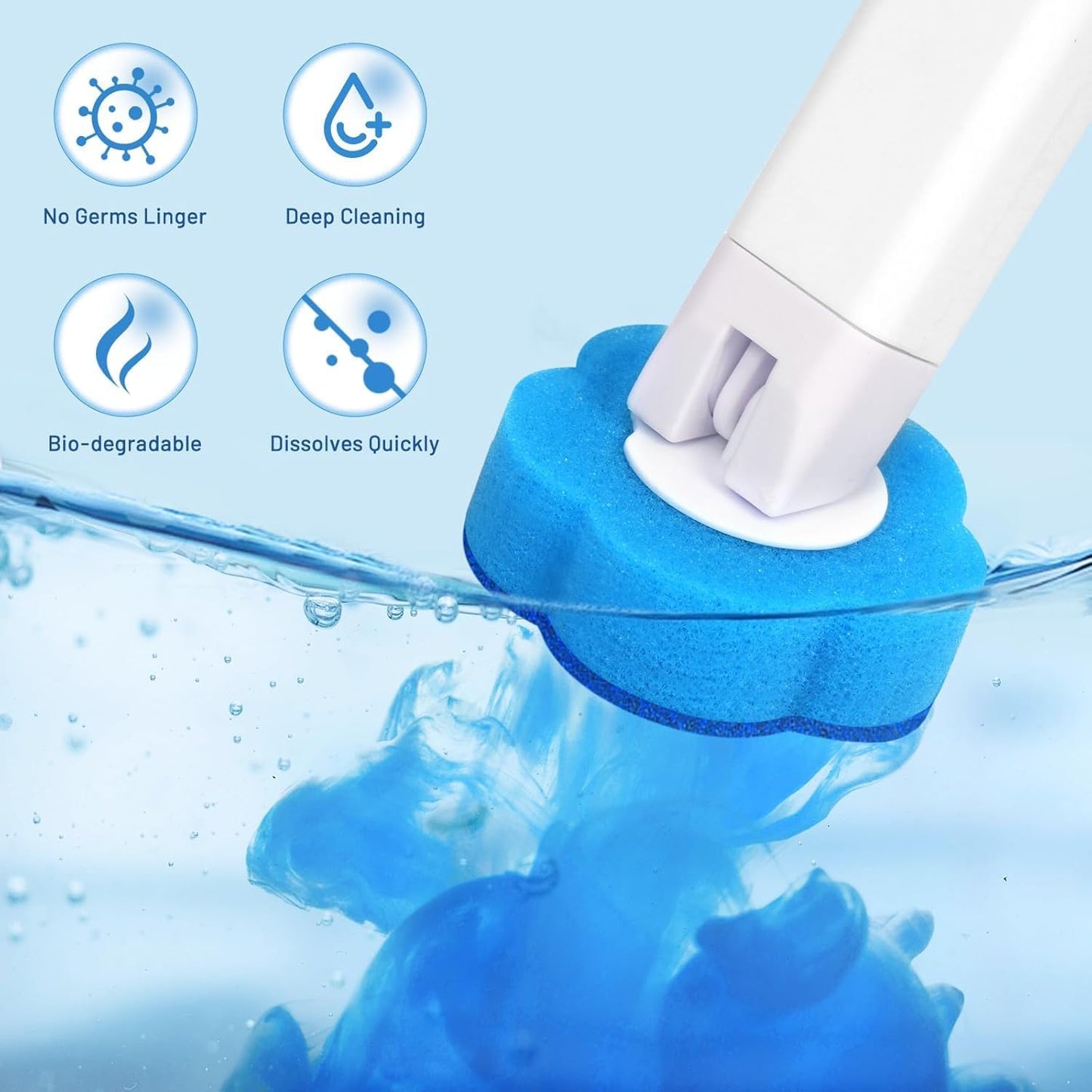 42 PCS Disposable Toilet Bowl Brush Refills, Disposable Toilet Brush Heads, Toilet Wand Disposable Refill Heads, Disposable Replacement Head (42Pcs Replacement Heads)