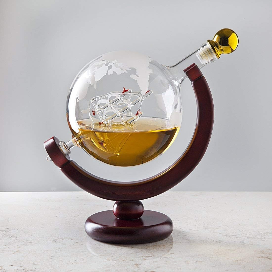Godinger Whiskey Decanter Globe - for Liquor, Scotch, Bourbon, Vodka or Wine, Gifts for Men Dad - 850ml