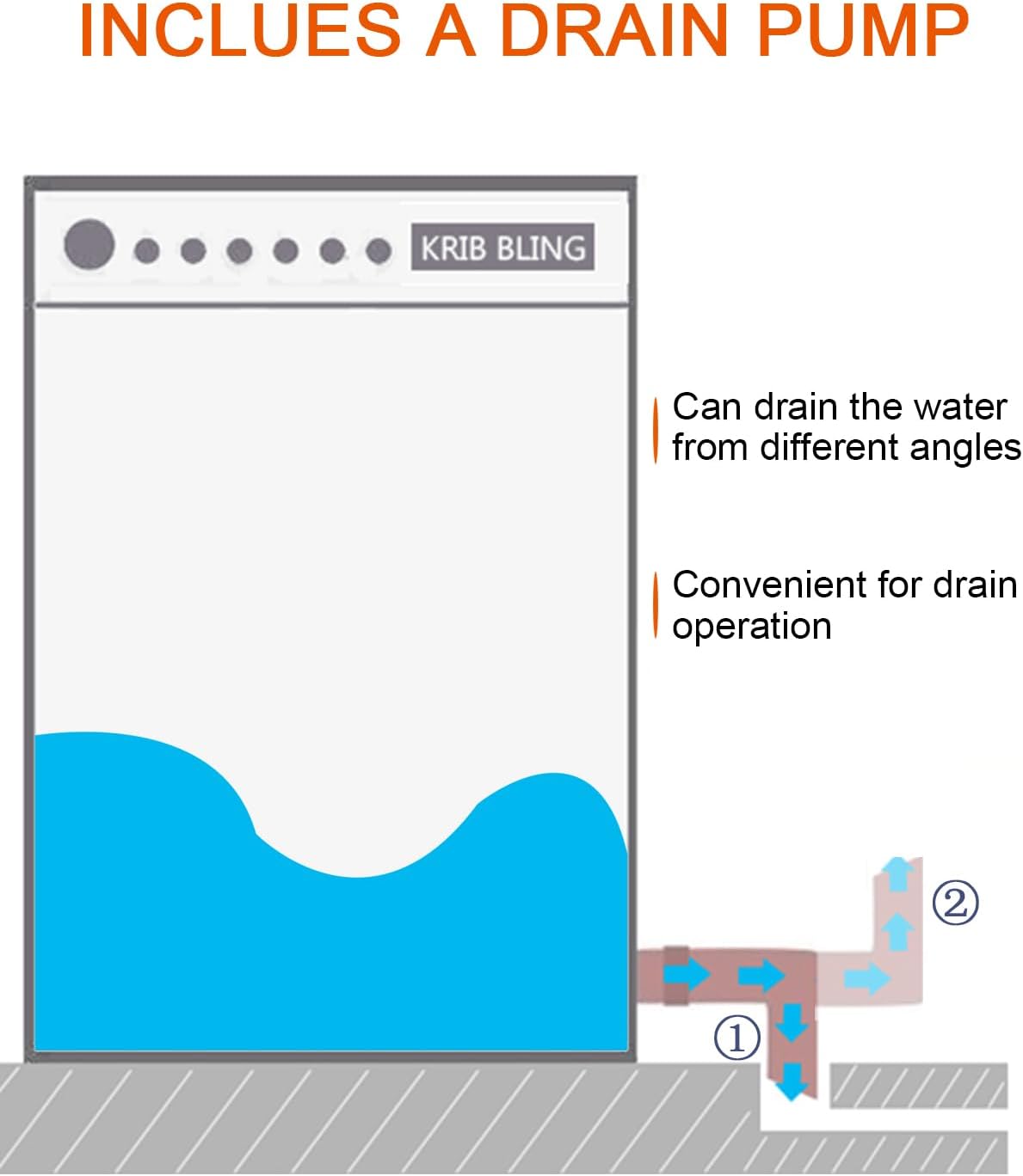 17.7 lbs Portable Washer Drain Pump, Full Automatic Washing Machine with LED Display, 10 Programs & 8 Water Levels Selections, Ideal for Camping, Apartment, Dorm, Glod