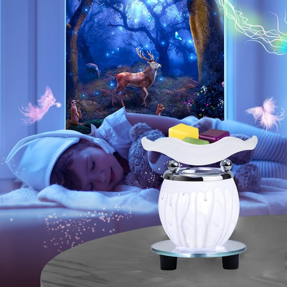 HUNANBANG Electric Oil Melt Warmer Electric Wax Melt Warmer Wax Melter Fragrance Oil Warmer Burner(White2)