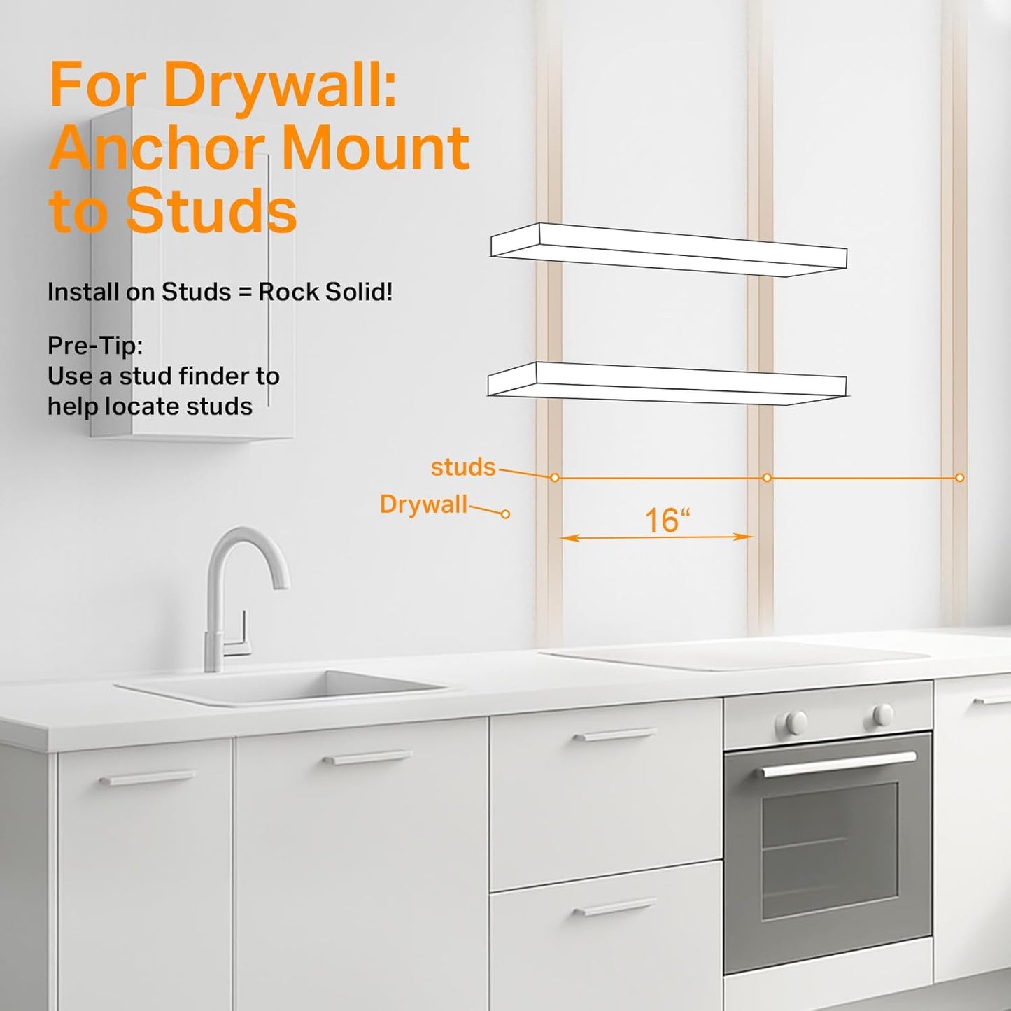 BAYKA Floating Shelves for Wall, 36 inches Long Wall Mounted Rustic Wood Shelves for Bathroom, Bedroom, Living Room, Kitchen, Office, Hanging Shelf for Books/Storage/Decor(Brown,Set of 2)