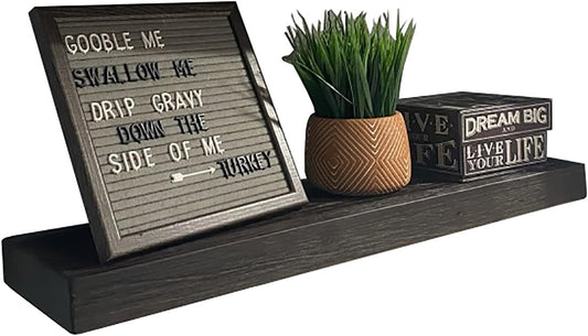 joelsantiques 36 Inch Wooden Floating Shelves for Wall - 36x6x2 in - Made of Natural Wood - Long Heavy Duty Rustic Wall Shelves for Bedroom - Perfect for Living Room, Kitchen - Mocha