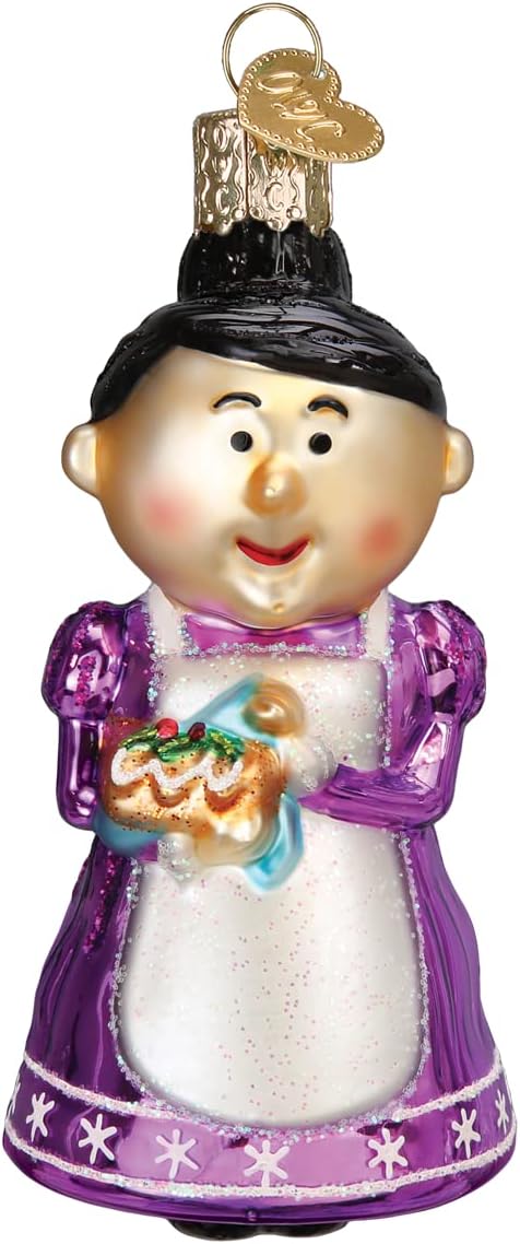 Old World Christmas Cheery Mrs. Claus Glass Blown Ornament for Christmas Tree