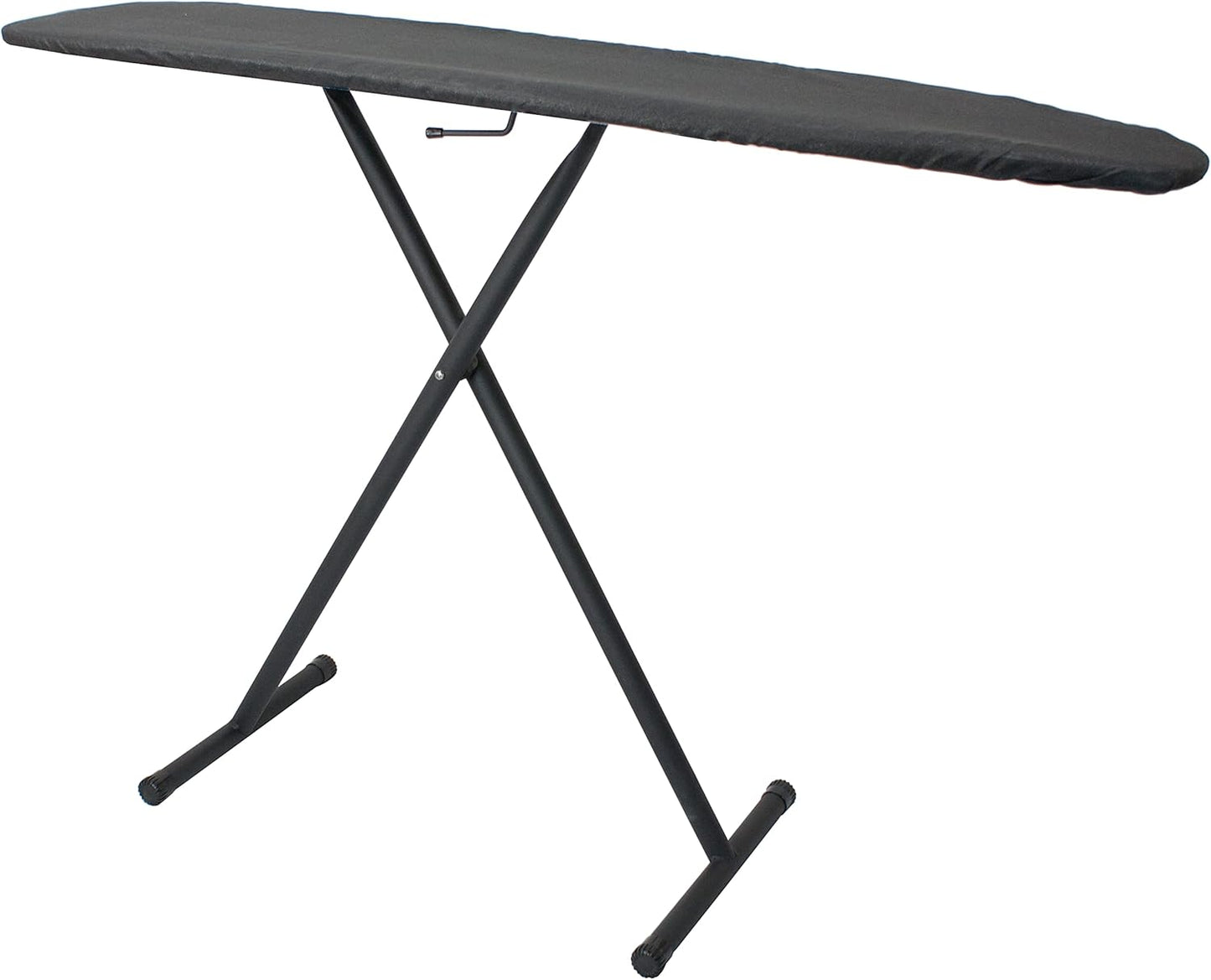54" Full-Size Adjustable Ironing Board w/Thick Pad Cover, Leg Locking System, Foldable and Collapsible, Heavy-Duty Alloy Steel Construction, Space Saving Design - Charcoal