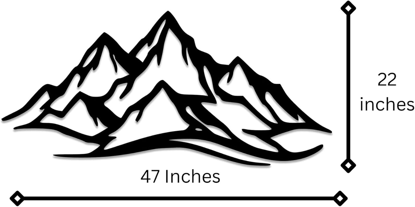 METALPLEX Mountain Range Metal Wall Art - Fade-Resistant and Rust-Free Indoor & Outdoor Aluminum Composite Wall Decor - Home Decor Wall Art For Living Room and Bedroom Decorations - White (47" x 22")