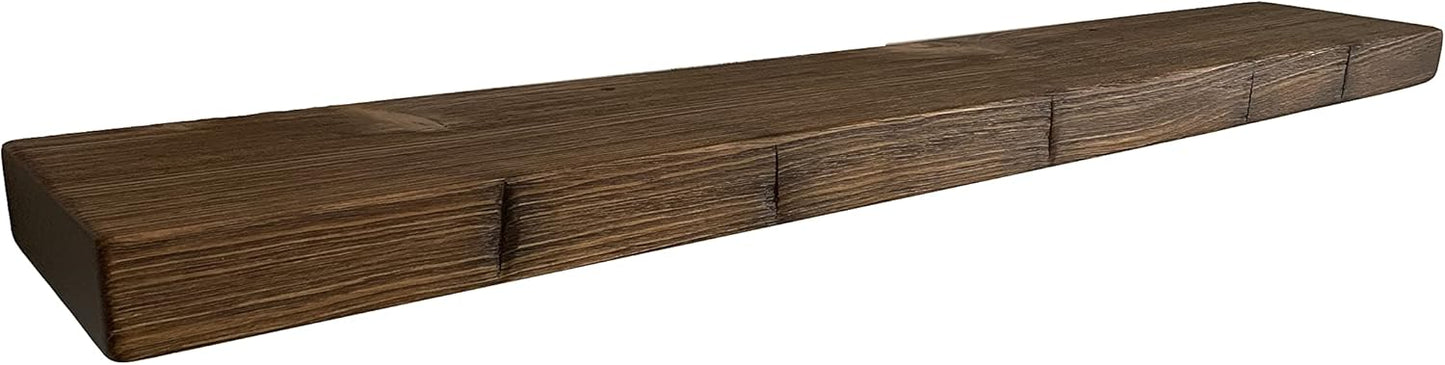 joelsantiques 48 Inch Wooden Floating Shelves for Wall - 48x9x2 in - Made of Natural Wood - Long Heavy Duty Rustic Wall Shelves for Bedroom - Perfect for Living Room, Kitchen - Medium Brown