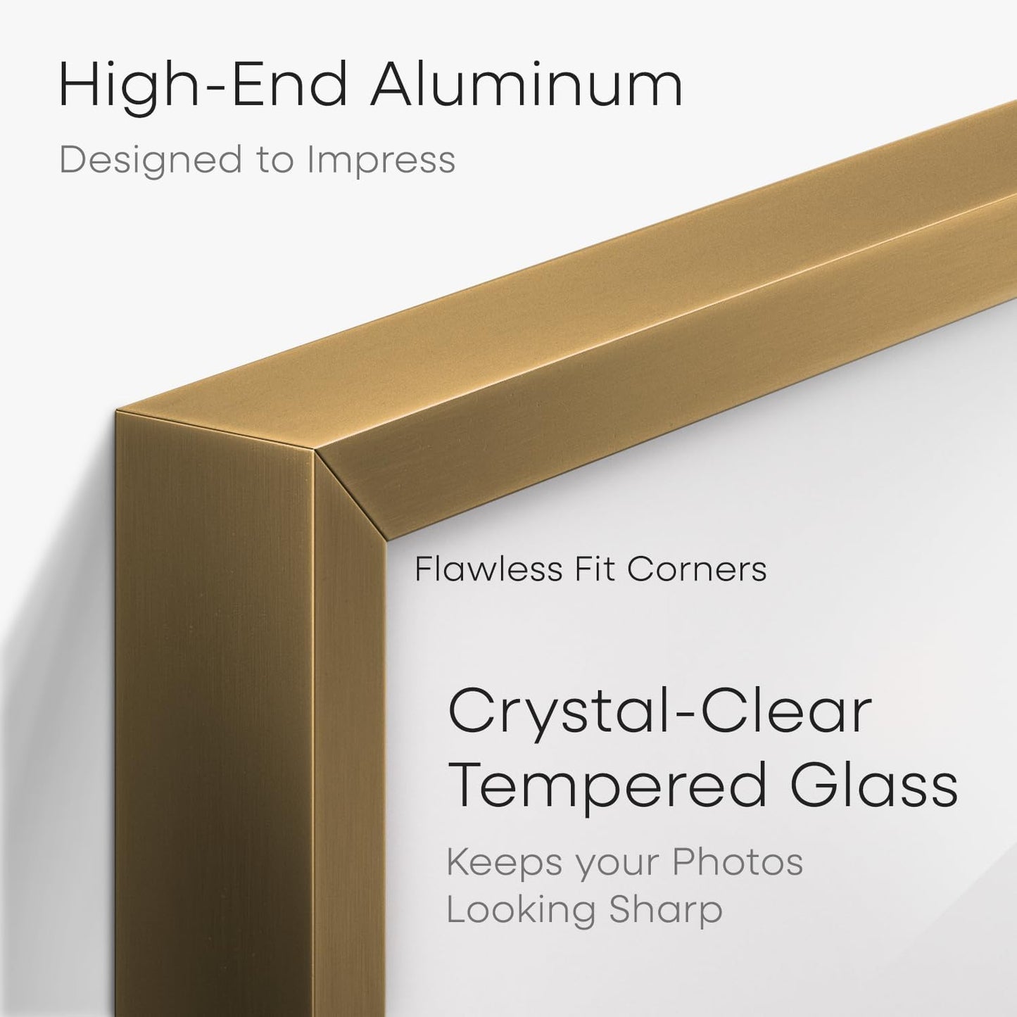 Homeforia 24x36 Picture Frame Bronze, High End Metal 24 x 36 Large Poster Frames with Mat 20 by 30 Photo, 24x36 Brass Frame Matted to 20x30 Print, 36x24 Thin Frames, Tempered Glass, Wall Kit, Set of 1