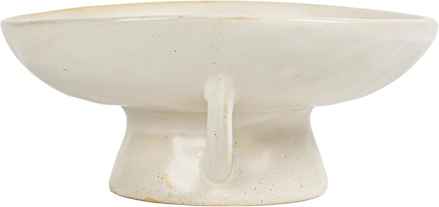 Creative Co-Op Stoneware Bowl w Reactive Glaze, White