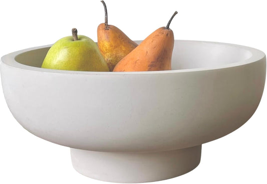 OAKOA Concrete Fruit Bowl for Kitchen Counter - Large Decorative Bowls for Home Decor - Modern Key Bowl for Entryway Table - Pedestal Bowl for Keys