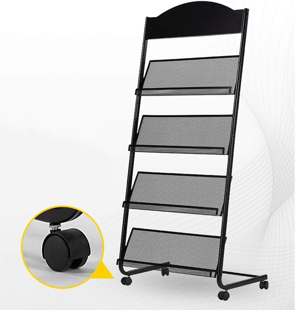GENMO Iron Simple Floor-Standing Magazine Display Rack - Black