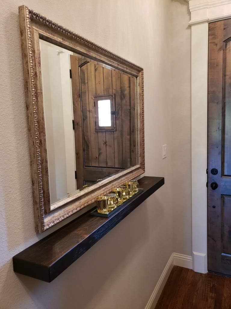 joelsantiques 72 Inch Wooden Floating Shelves for Wall - 72x6x2 in - Made of Natural Wood - Long Heavy Duty Rustic Wall Shelves for Bedroom - Perfect for Living Room, Kitchen - Mocha